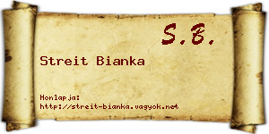 Streit Bianka névjegykártya